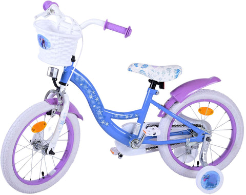TPFSports Disney Frozen 2 Kinderfahrrad - Mädchen - Rücktritt + Handbremse - Blau/Lila
