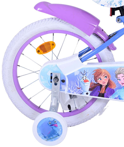 TPFSports Disney Frozen 2 Kinderfahrrad - Mädchen - Rücktritt + Handbremse - Blau/Lila