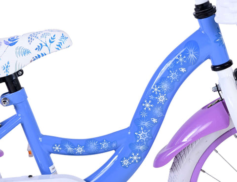 TPFSports Disney Frozen 2 Kinderfahrrad - Mädchen - Rücktritt + Handbremse - Blau/Lila