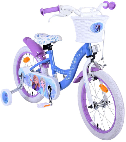TPFSports Disney Frozen 2 Kinderfahrrad - Mädchen - Rücktritt + Handbremse - Blau/Lila