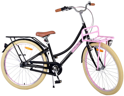 TPFSports Excellent Kinderfahrrad - Mädchen - 26 Zoll - 3 Gänge - Rücktritt + Handbremse - Schwarz