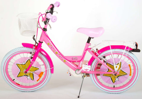 TPFSports LOL Surprise Kinderfahrrad - Mädchen - 18 Zoll - Rücktritt + Handbremse - Pink