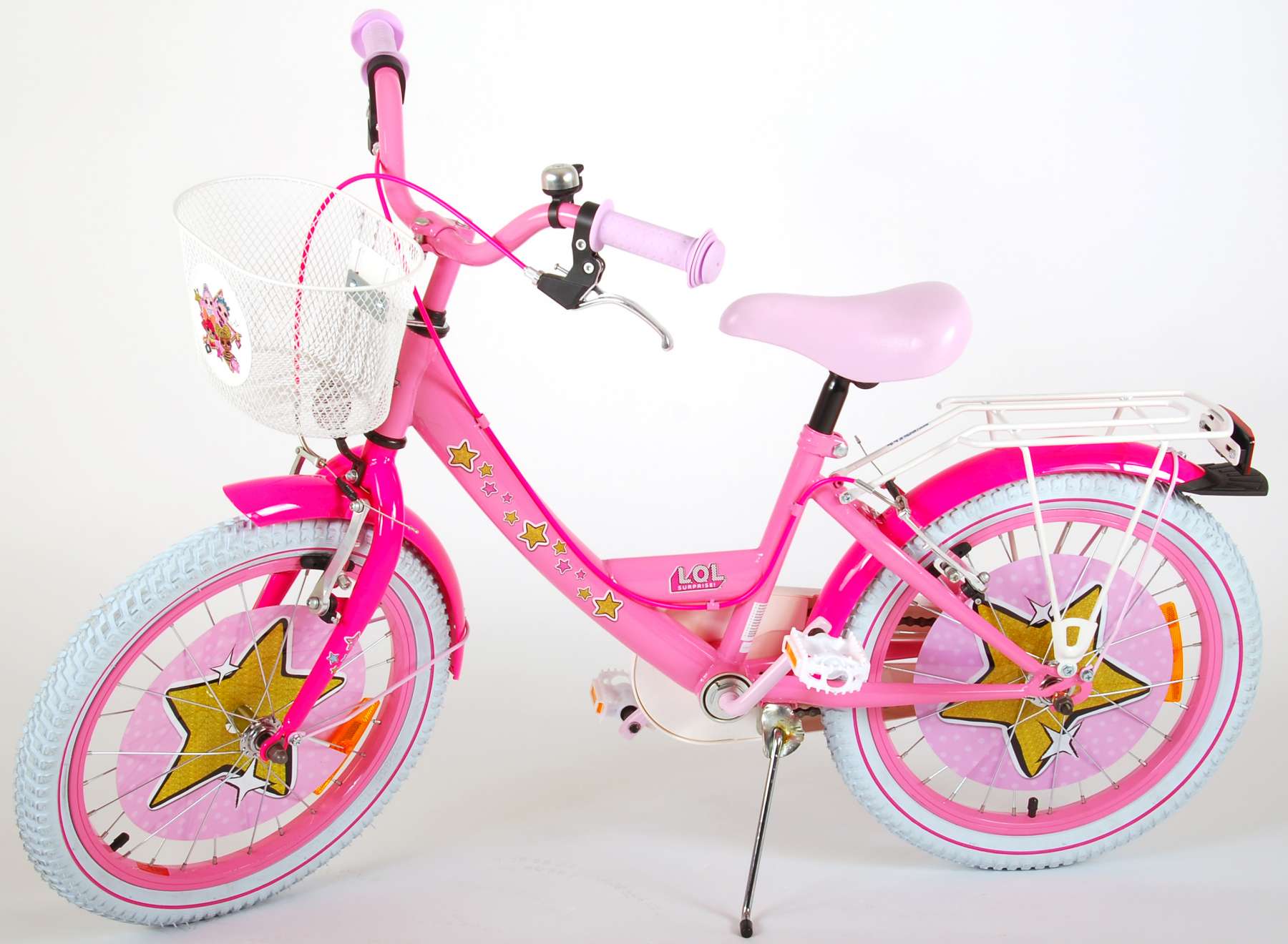 TPFSports LOL Surprise Kinderfahrrad - Mädchen - 18 Zoll - Rücktritt + Handbremse - Pink