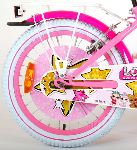 TPFSports LOL Surprise Kinderfahrrad - Mädchen - 18 Zoll - Rücktritt + Handbremse - Pink