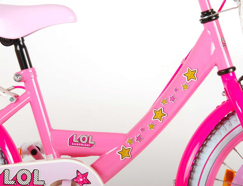 TPFSports LOL Surprise Kinderfahrrad - Mädchen - 18 Zoll - Rücktritt + Handbremse - Pink