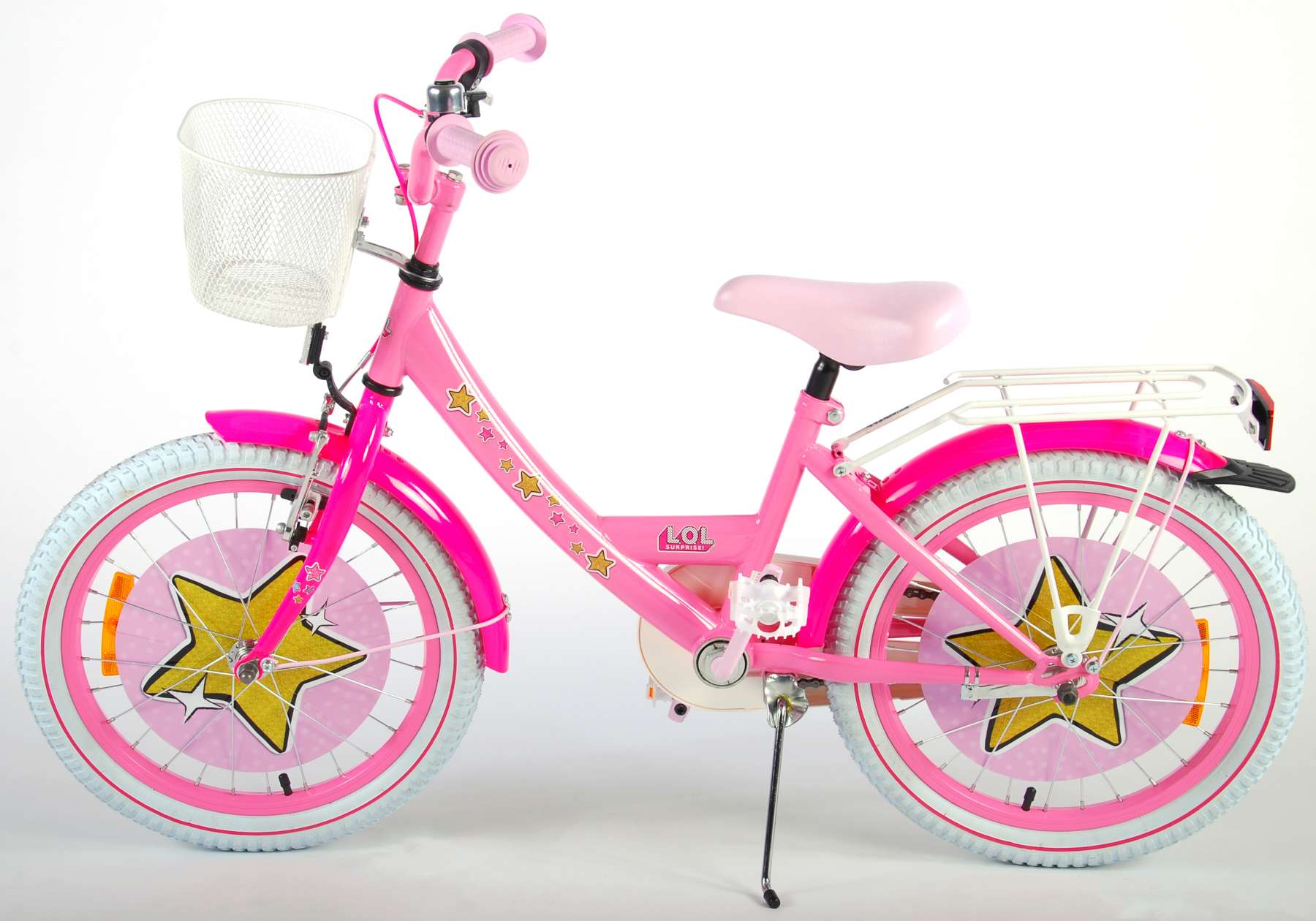 TPFSports LOL Surprise Kinderfahrrad - Mädchen - 18 Zoll - Rücktritt + Handbremse - Pink