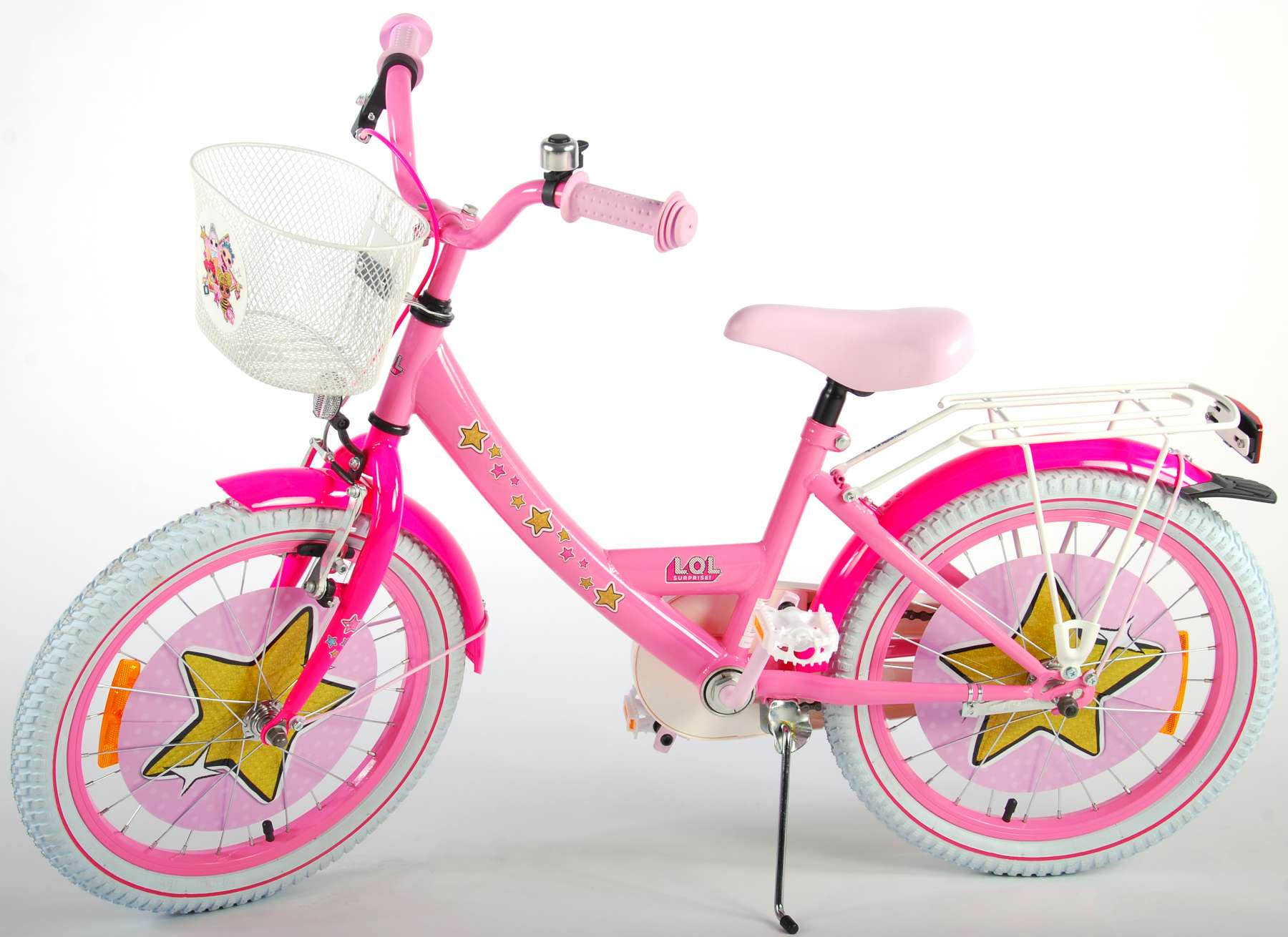 TPFSports LOL Surprise Kinderfahrrad - Mädchen - 18 Zoll - Rücktritt + Handbremse - Pink