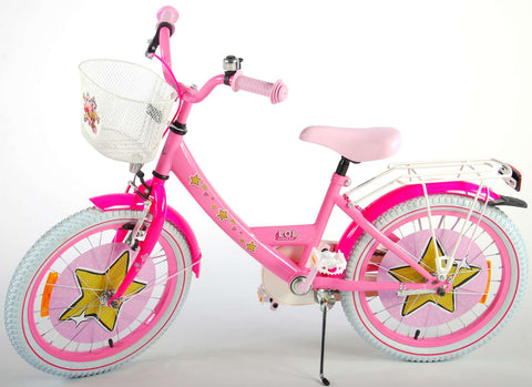 TPFSports LOL Surprise Kinderfahrrad - Mädchen - 18 Zoll - Rücktritt + Handbremse - Pink