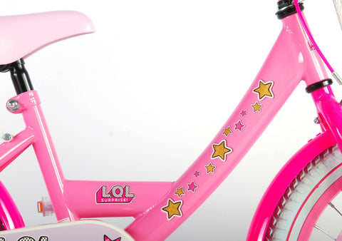 TPFSports LOL Surprise Kinderfahrrad - Mädchen - 18 Zoll - Rücktritt + Handbremse - Pink