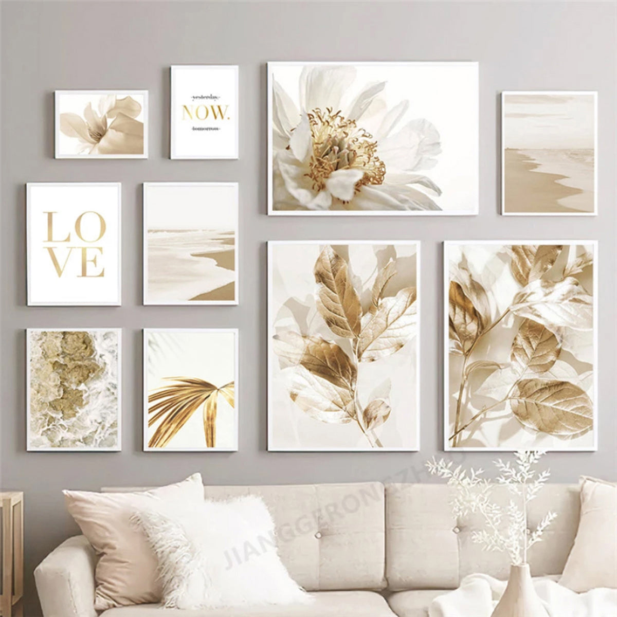 TPFLiving Gold Luxus Poster Leinwand verschiedene Größen - ohne Rahmen - Modell TPFL-LW-04-MC