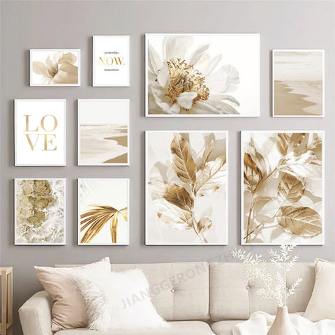 TPFLiving Gold Luxus Poster Leinwand verschiedene Größen - ohne Rahmen - Modell TPFL-LW-04-MC