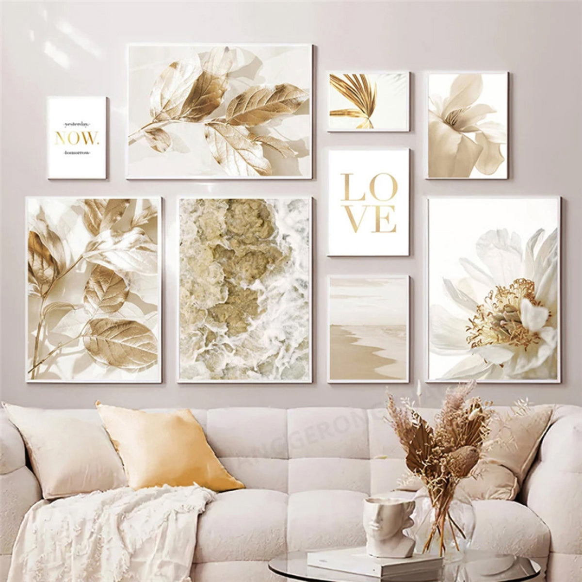 TPFLiving Gold Luxus Poster Leinwand verschiedene Größen - ohne Rahmen - Modell TPFL-LW-04-MC