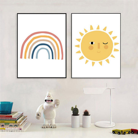 TPFLiving Poster Leinwand / You are my sunshine für Kinderzimmer - / Verschiedene Größen - OHNE Rahmen - Modell 3PCS