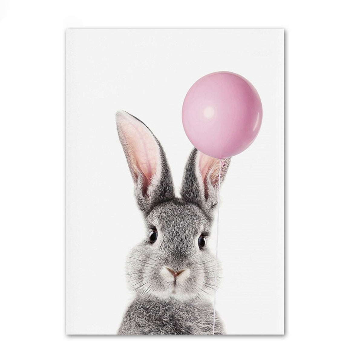 TPFLiving Poster Leinwand / Hase, Waschbär, Gans, Katze, Ente, Reh, Hund, Panda mit Luftballon - / Verschiedene Größen - OHNE Rahmen - Modell s647