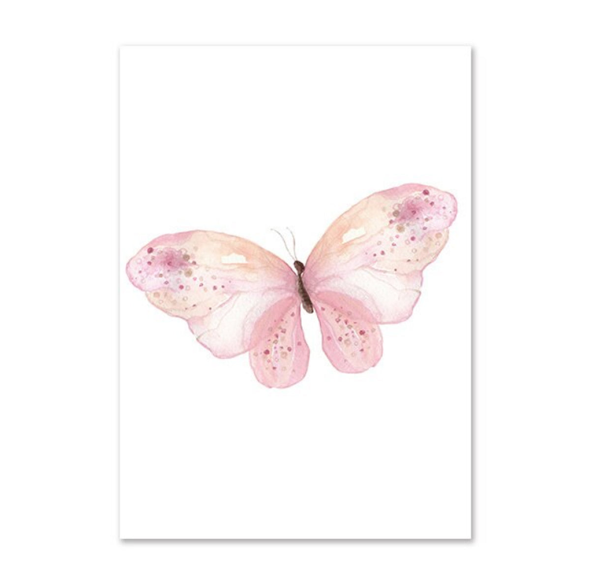 TPFLiving Poster Leinwand / Rosa Schmetterlinge für Kinderzimmer - Auch im 3er Set / Verschiedene Größen - OHNE Rahmen - Modell b1735