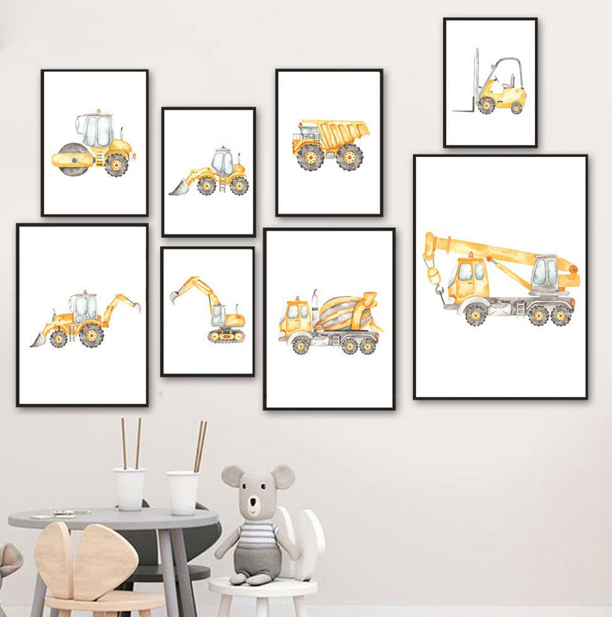 Canvas / Steamroller, Truck, Excavator, Traumpreisfabrik Truck, – Poster Cement TPFLiving