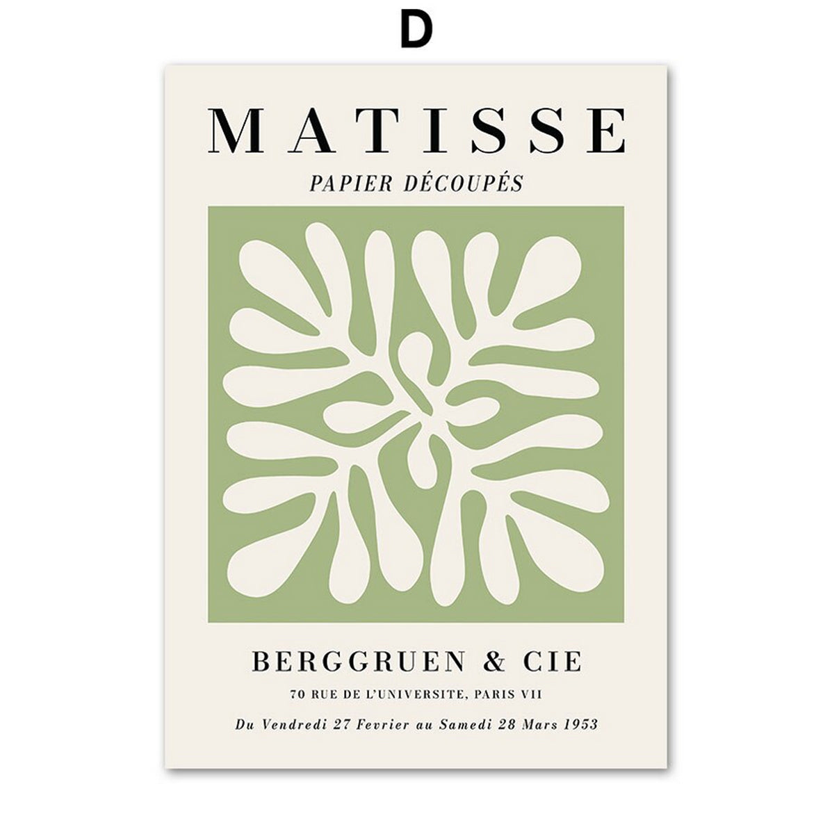 TPFLiving Poster Leinwand / Henri Matisse - Berggruen & Cie - / Verschiedene Größen - OHNE Rahmen - Modell D