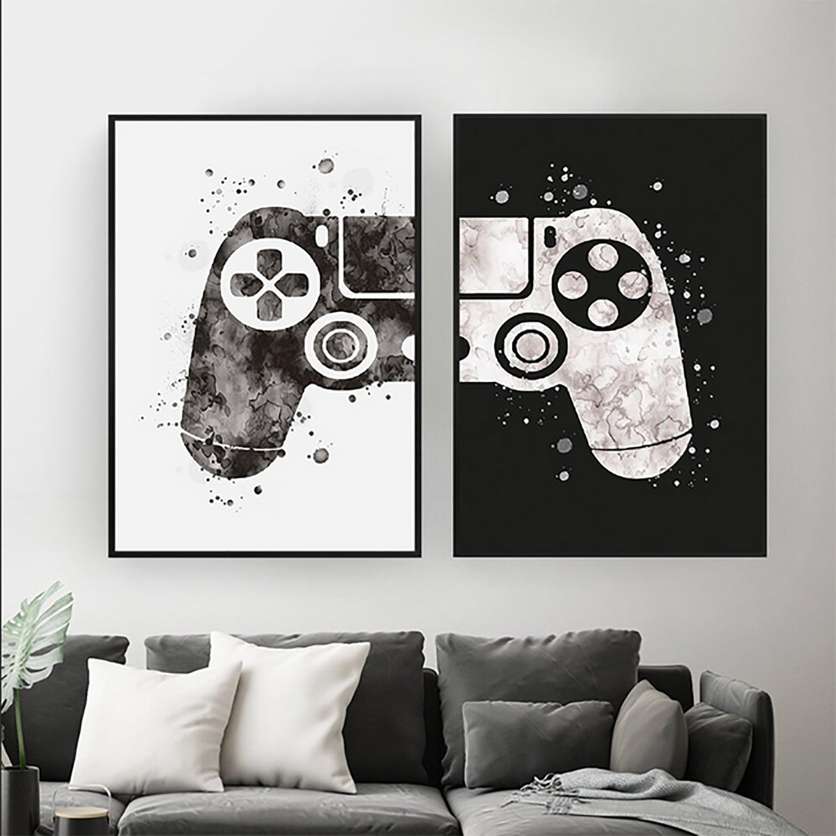 TPFLiving Poster Leinwand / Aquarell Gamepad, Spielekonsole, Computerspiele - / Verschiedene Größen - OHNE Rahmen - Modell A