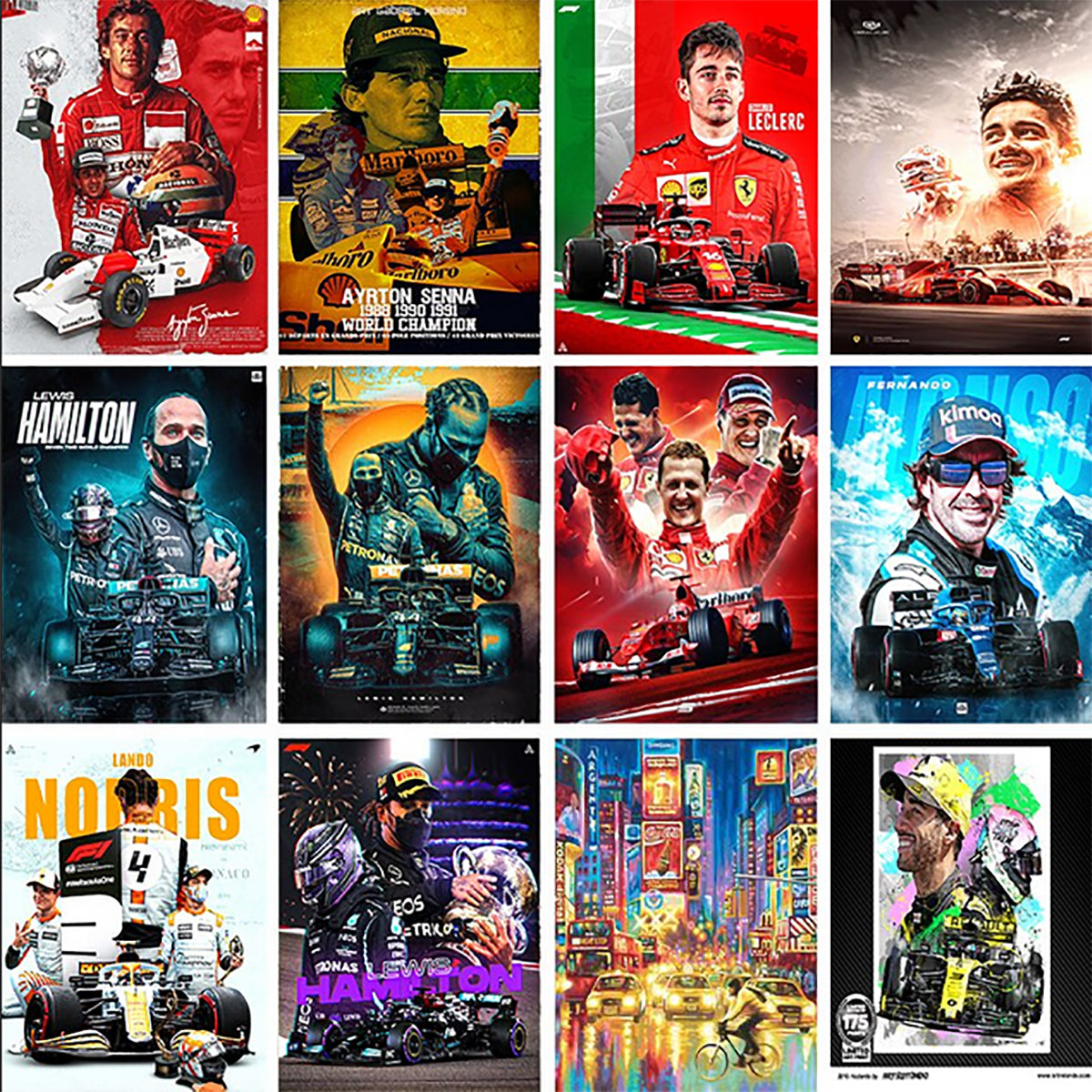 TPFLiving Poster Leinwand / Formel 1 - Rennfahrer - Formel 1 Piloten - Sebastian Vettel / Verschiedene Größen - OHNE Rahmen - Modell 32