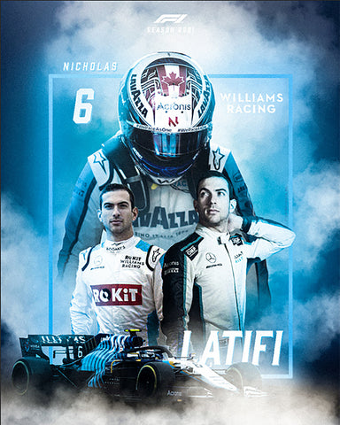 TPFLiving Poster Leinwand / Formel 1 - Rennfahrer - Formel 1 Piloten - Nicholas Latifi / Verschiedene Größen - OHNE Rahmen - Modell 18