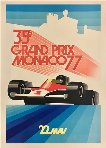 TPFLiving Poster Leinwand / Berühmte Rennen - Vintage - 5. Großer Preis von Monaco 23. April 1933 / Verschiedene Größen - OHNE Rahmen - Modell 22