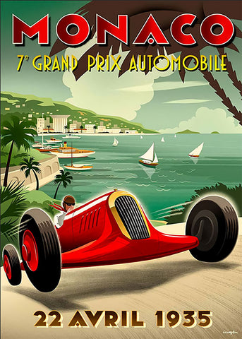 TPFLiving Poster Leinwand / Berühmte Rennen - Vintage - Großer Preis von Monaco 10. April 1931 / Verschiedene Größen - OHNE Rahmen - Modell 21