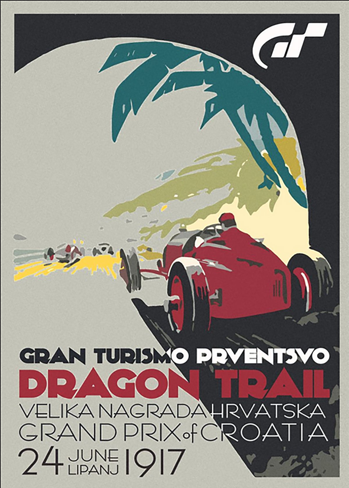 TPFLiving Poster Leinwand / Berühmte Rennen - Vintage - Großer Preis von Kroatien 24. Juni 1917 / Verschiedene Größen - OHNE Rahmen - Modell 11