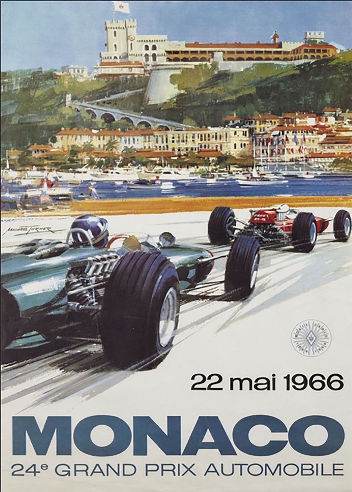 TPFLiving Poster Leinwand / Berühmte Rennen - Vintage - 24. Großer Preis von Monaco 22. Mai 1966 / Verschiedene Größen - OHNE Rahmen - Modell 19