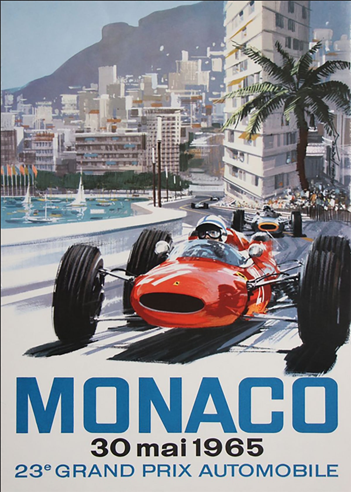 TPFLiving Poster Leinwand / Berühmte Rennen - Vintage - 23. Großer Preis von Monaco 30. Mai 1965 / Verschiedene Größen - OHNE Rahmen - Modell 20