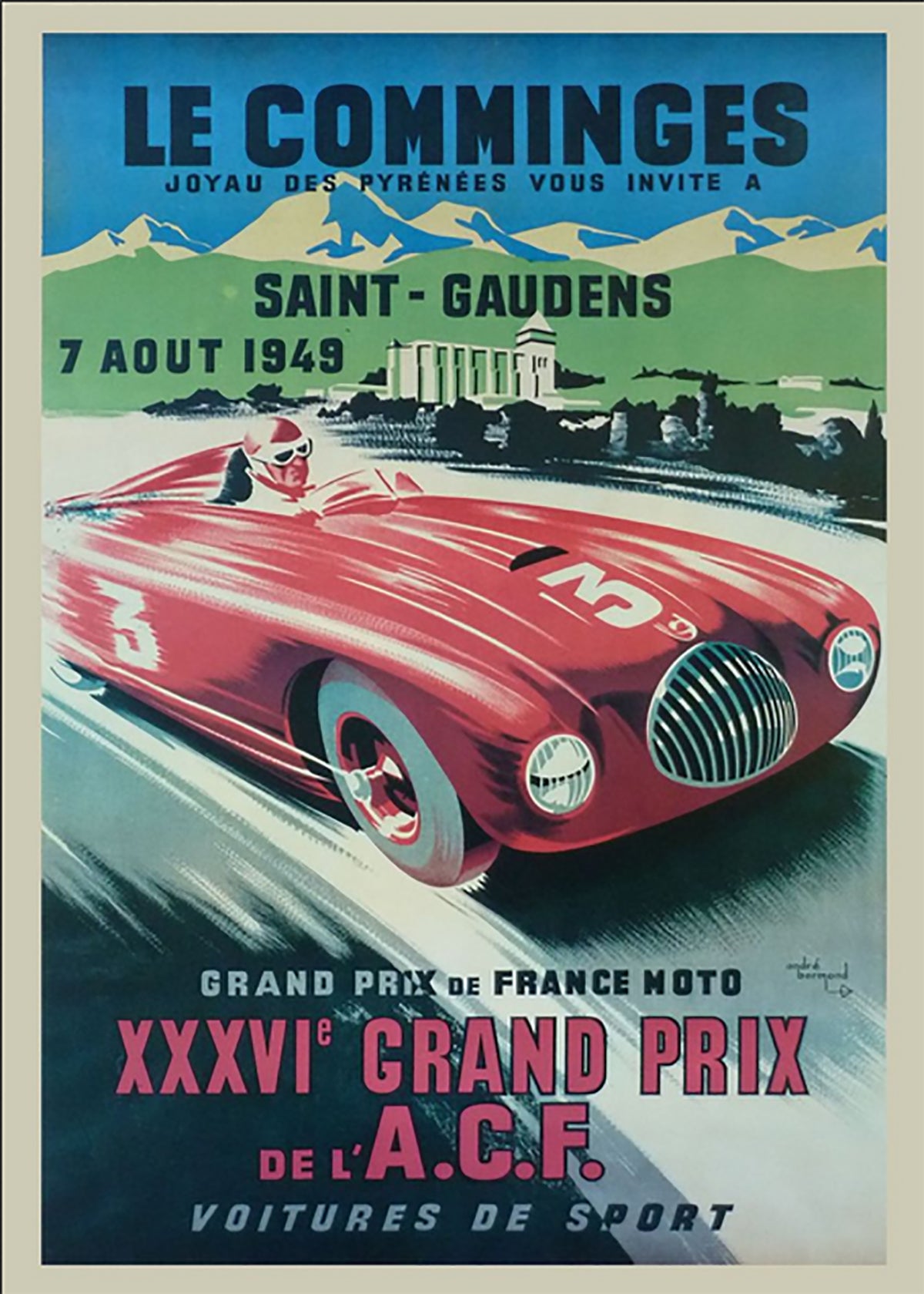 TPFLiving Poster Leinwand / Berühmte Rennen - 26. Grand Prix von Frankreich 7. August 1950 / Verschiedene Größen - OHNE Rahmen - Modell 26