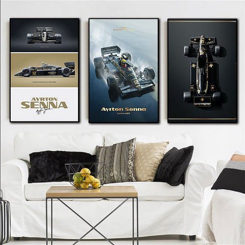 TPFLiving Poster Leinwand / Formel 1 2022 - Pilot - Rennfahrer - Ayrton Senna Impressionen / Verschiedene Größen - OHNE Rahmen - Modell SY740