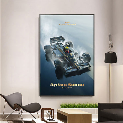 TPFLiving Poster Leinwand / Formel 1 2022 - Pilot - Rennfahrer - Ayrton Senna Impressionen / Verschiedene Größen - OHNE Rahmen - Modell SY741
