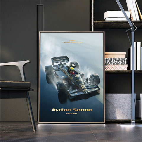 TPFLiving Poster Leinwand / Formel 1 2022 - Pilot - Rennfahrer - Ayrton Senna Impressionen / Verschiedene Größen - OHNE Rahmen - Modell SY740