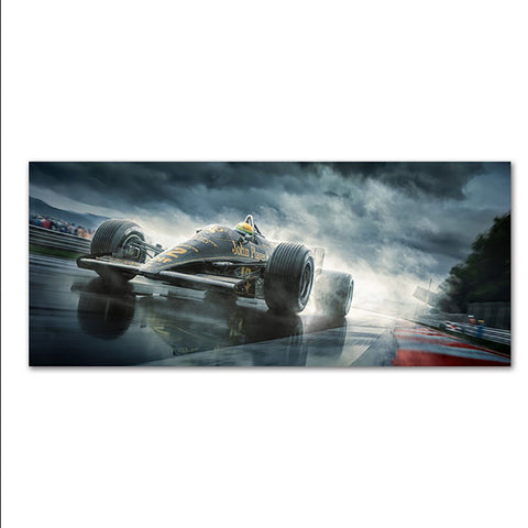 TPFLiving Poster Leinwand / Formel 1 1985 - Rennfahrer - Ayrton Senna - Großer Preis von Portugal / Verschiedene Größen - OHNE Rahmen - Modell SY1004