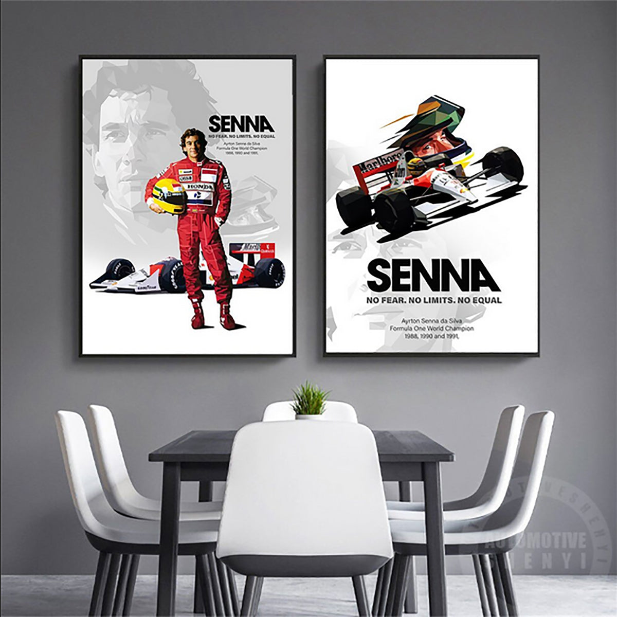 TPFLiving Poster Leinwand / Formel 1 2022 - Formel 1 Pilot - Rennfahrer - Ayrton Senna / Verschiedene Größen - OHNE Rahmen - Modell SY657