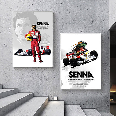 TPFLiving Poster Leinwand / Formel 1 2022 - Formel 1 Pilot - Rennfahrer - Ayrton Senna / Verschiedene Größen - OHNE Rahmen - Modell SY658