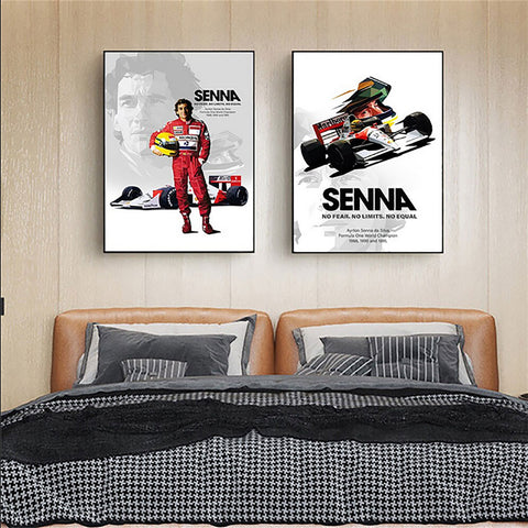 TPFLiving Poster Leinwand / Formel 1 2022 - Formel 1 Pilot - Rennfahrer - Ayrton Senna / Verschiedene Größen - OHNE Rahmen - Modell SY658