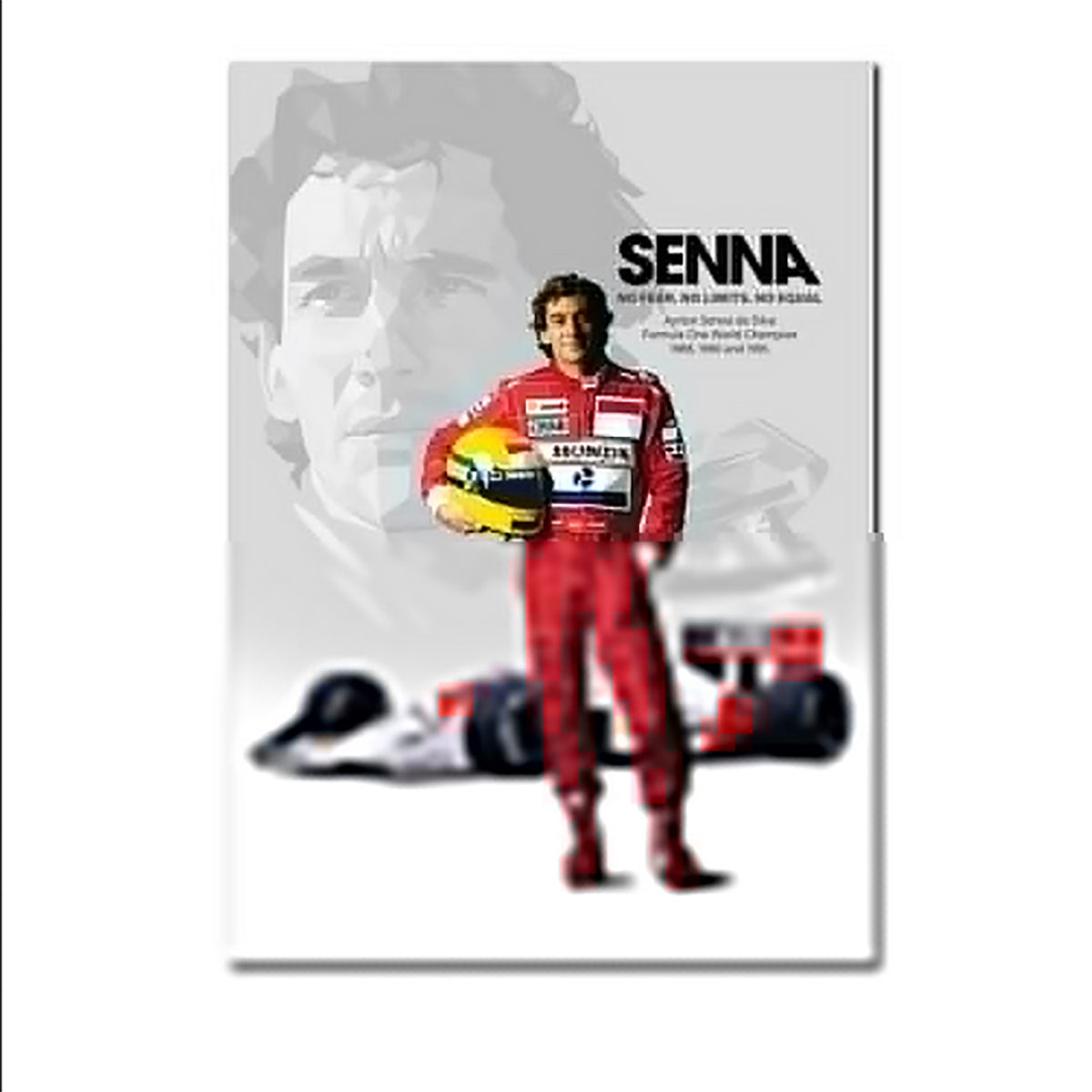 TPFLiving Poster Leinwand / Formel 1 2022 - Formel 1 Pilot - Rennfahrer - Ayrton Senna / Verschiedene Größen - OHNE Rahmen - Modell SY657