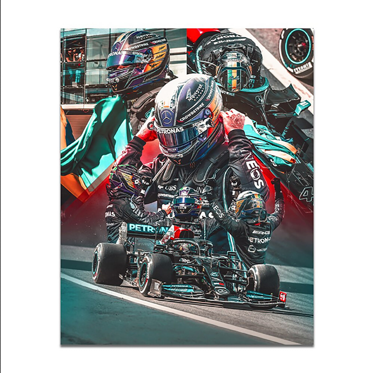 TPFLiving Poster Leinwand / Formel 1 2022 - Formel 1 Pilot - Rennfahrer - Lewis Hamilton / Verschiedene Größen - OHNE Rahmen - Modell SY819