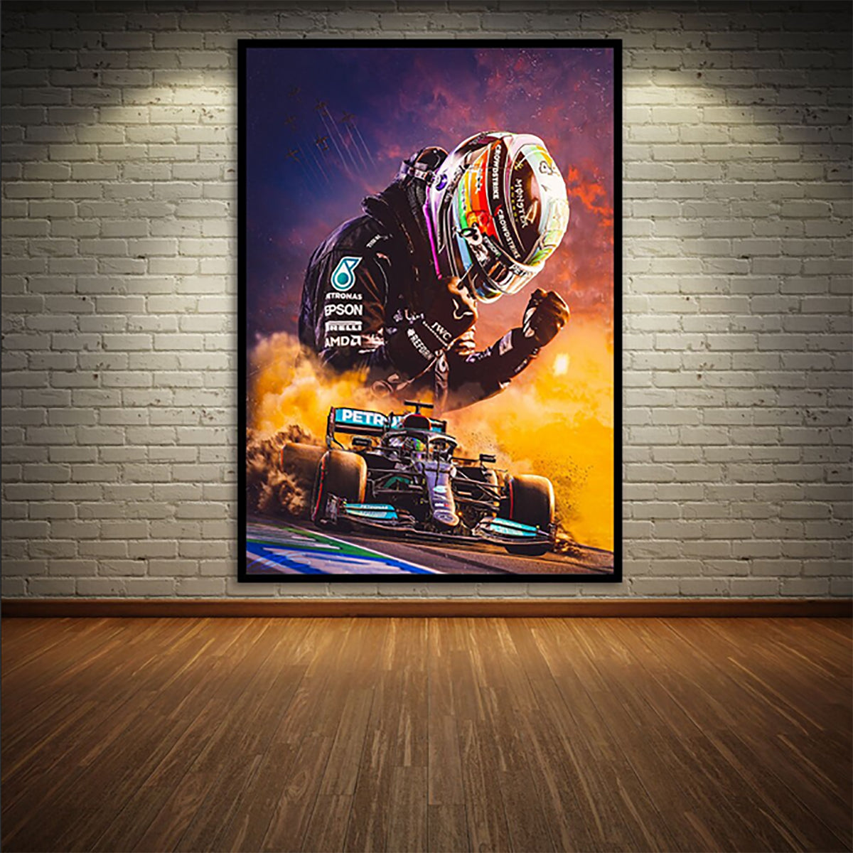 TPFLiving Poster Leinwand / Formel 1 2022 - Formel 1 Pilot - Rennfahrer - Lewis Hamilton / Verschiedene Größen - OHNE Rahmen - Modell SY1060
