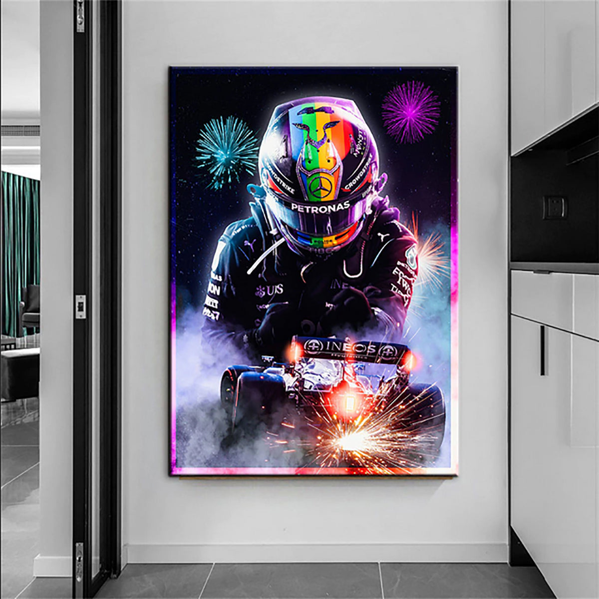 TPFLiving Poster Leinwand / Formel 1 2022 - Formel 1 Pilot - Rennfahrer - Lewis Hamilton / Verschiedene Größen - OHNE Rahmen - Modell SY1063