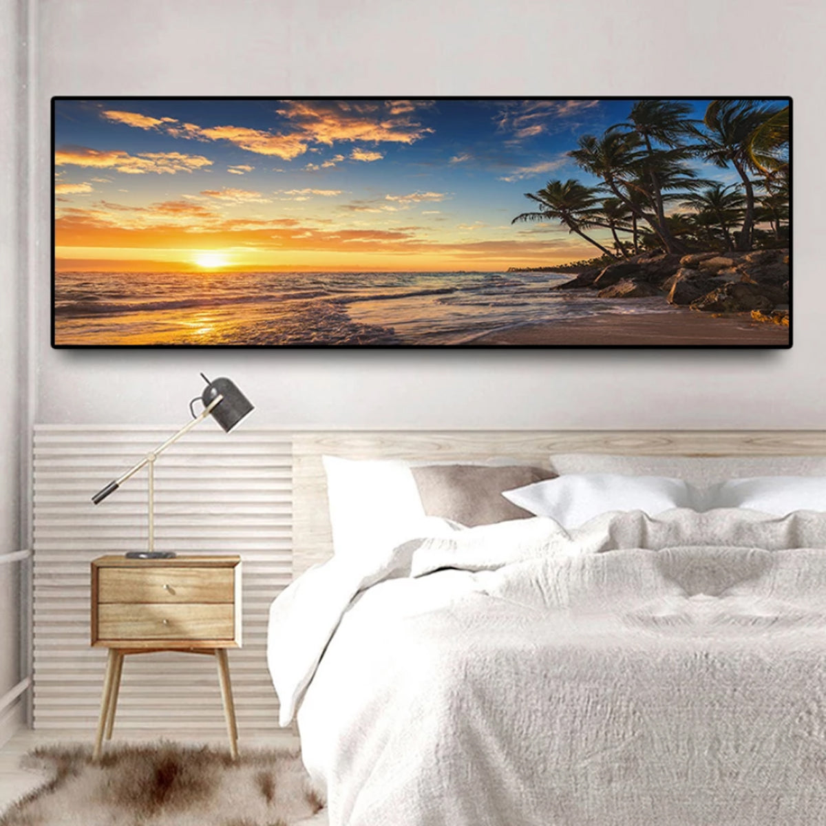 TPFLiving XXL luxury poster canvas sunset sea beach / 5 different size –  Traumpreisfabrik