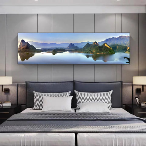 l canvas landscape Traumpreisfabrik and / classic TPFLiving XXL poster mountains – luxury