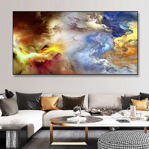 TPFLiving Poster Canvas Clouds / Abstract – Traumpreisfabrik Sizes Colorful - - / Various