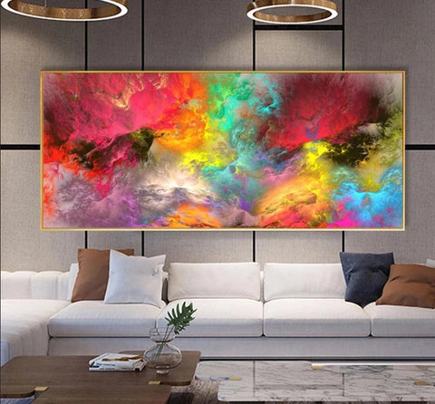 TPFLiving XXL Riesen Luxus Poster Leinwand / Abstrakte Strukturen in einem bunten Farben- und Licht-Mix / 17 farbenfrohe Motive in 10 verschiedenen Größen - OHNE Rahmen - Modell TPFL-LW-303-MA