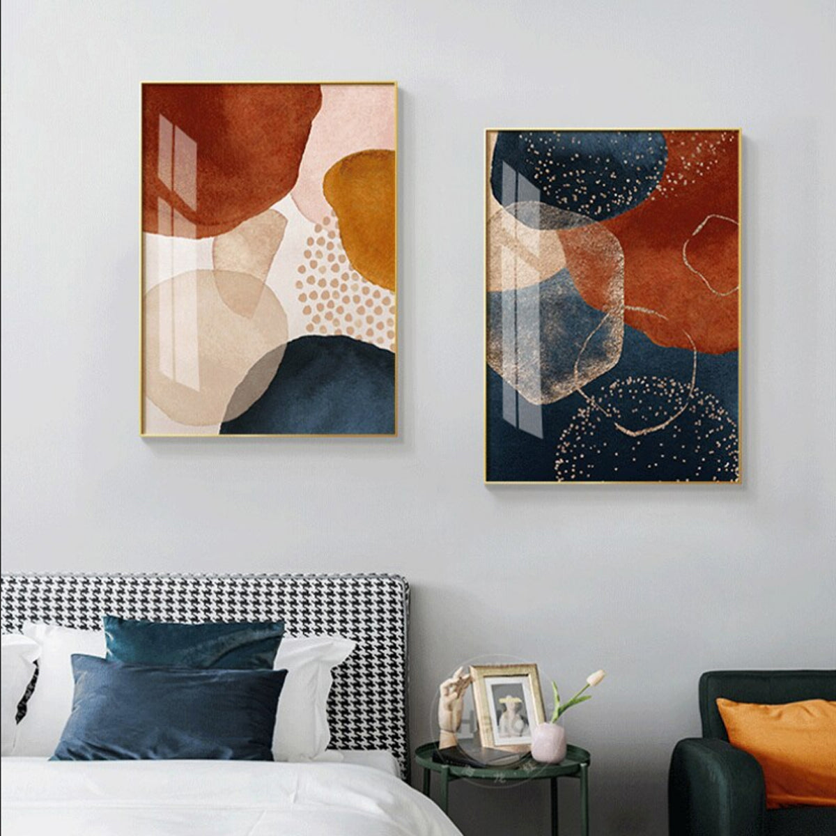 TPFLiving Canvas Picture Art Print - Nordic Art Abstract Shapes in Bro –  Traumpreisfabrik