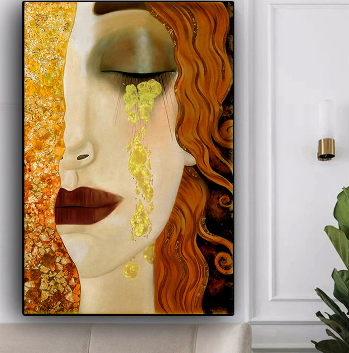 TPFLiving Poster Leinwand / Gustav Klimt - Goldene Tränen - / Motiv in verschiedenen Größen - OHNE Rahmen - Modell DJ017