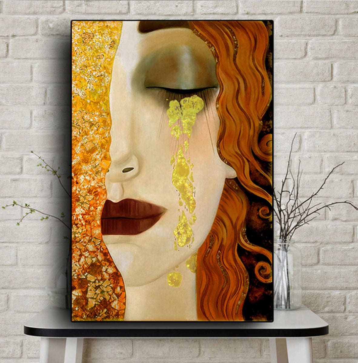 TPFLiving Poster Leinwand / Gustav Klimt - Goldene Tränen - / Motiv in verschiedenen Größen - OHNE Rahmen - Modell DJ017