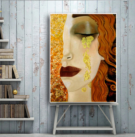 TPFLiving Poster Leinwand / Gustav Klimt - Goldene Tränen - / Motiv in verschiedenen Größen - OHNE Rahmen - Modell DJ017