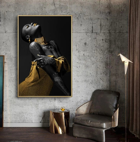 TPFLiving Poster Leinwand / Afrikanische Frau / Verschiedene Größen - OHNE Rahmen - Modell JB1858-1